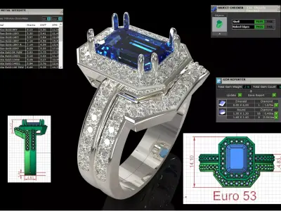 Bridal wedding STL 3DM jewelry ring model wr0119 3D print model