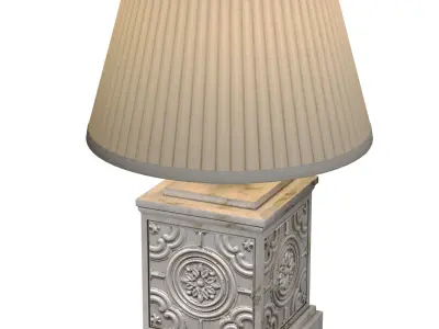 Classic Style Table Lamp White Marble Arabic Oriental Table Lamp 3D model