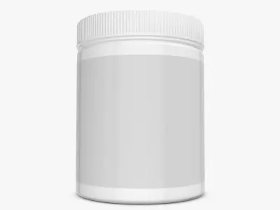 Jar with Label and Cover 3D model