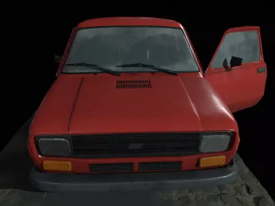 Old car  Low-poly 3D model