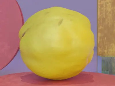 Quince fruit 04 high-poly 3D model