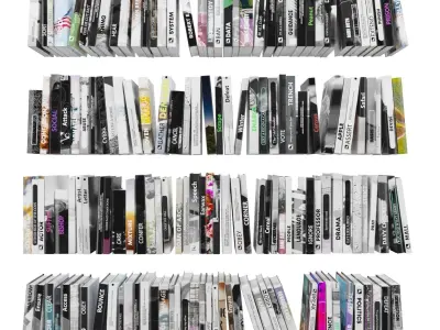 Books 150 pieces 4-2-1 Low-poly 3D model