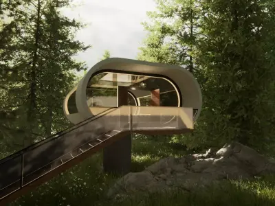 Luxury CyberTreehouse Free 3D model