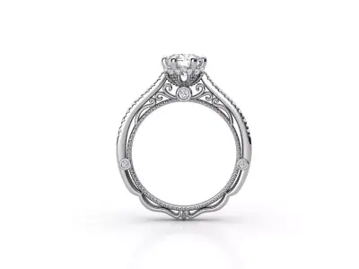 ZER020 diamond engagement ring 3D print model