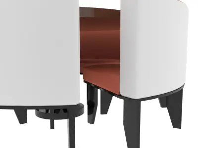 Minimalist Dining Table and Chair Low-poly 3D model