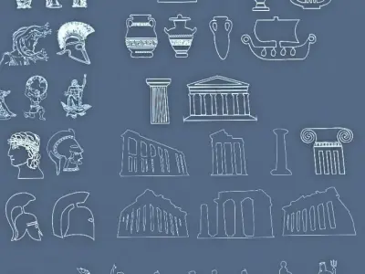 Mythological Greek symbols 3D model