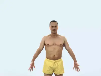 Fortitude L Animated Rigged Beach Sports Man Low-poly 3D model