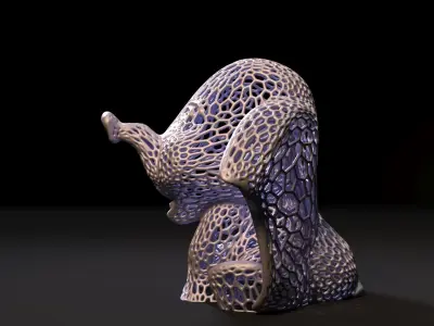 Elephant Dumbo Voronoi 3D print model