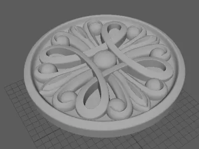 rosette decorative medallion 3D model get