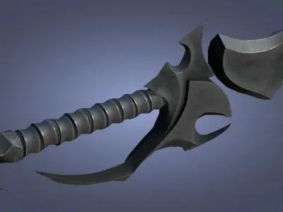 Stylized Fantasy Sword for Games Engine Bladed Melee Weapon Low-poly 3D model