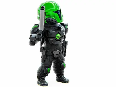 CYBER SOLDIER XC-800 Rigged for Unreal Engine - Unity - MIXAMO  3D model