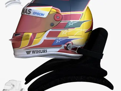 Hamilton helmet 2017 Low-poly 3D model