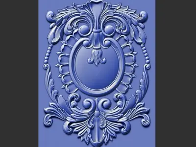 wood carved panel 3D model