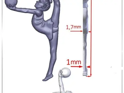 Gymnastic girl 3D print model