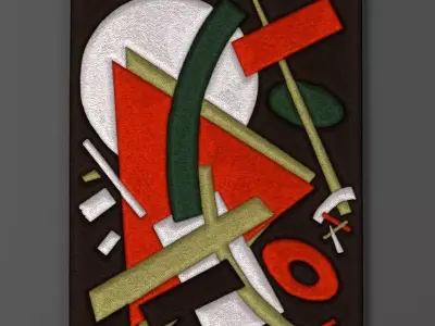 Sewing designer art - Suprematisme au Triangle concept 3D model