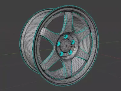 Volk Racing TE37 Low-poly 3D model