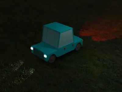 Low Poly car toy in grass 3D print model