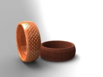 Ring two gold and silver rings Free 3D print model