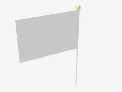 Small decorative flag on flagpole 3D model