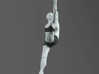 Dance Model female ballet dancer in air 3D model