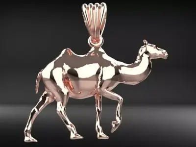 Camel Pendant Necklace Charm Bracelet Jewelry 3D print model