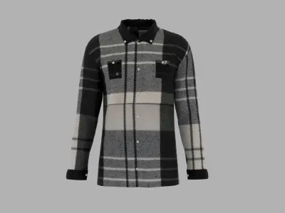 Shirt with buttons Low-poly 3D model