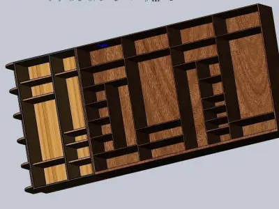 cupboard wooden cabinet with shelves and drawers 3D model purchase
