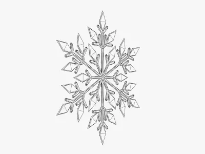 Snowflake Decor Low-poly 3D model