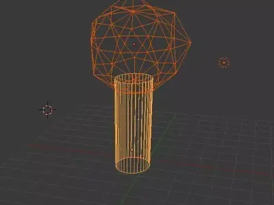 low poly tree sphere Free low-poly 3D model