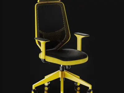 Desk Chair Low-poly 3D model