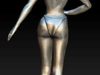 Female Body Builder Muscle body figure 3D model