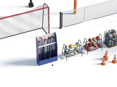 Sports furniture and gates Hq 3D model