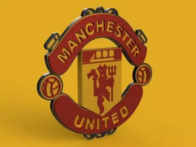 Manchester united football club emblem 3D model