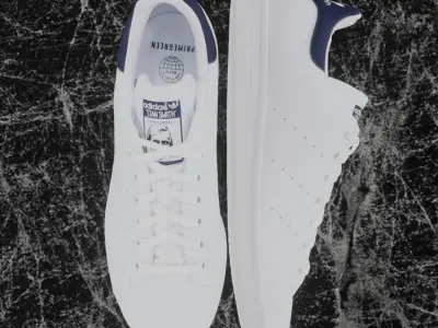 Adidas 3D Shoes - White - Blue Stan Smith Series Low-poly 3D model