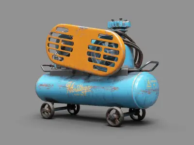 Old compressor Low-poly 3D model