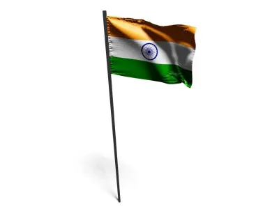 Animated Indian flag Free 3D model