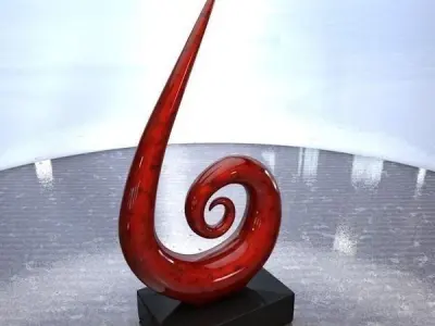 Abstract red flame home decoration 3D model