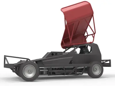 BriSCA Formula 1 Stock Car for Dirt while turning Scale 1 to 25 3D print model