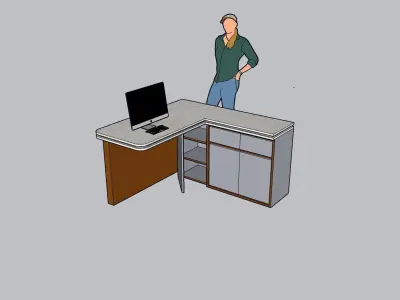 Office Table 3D model get