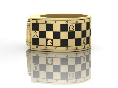 ring with Chess 3D print model
