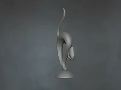 cat sculpture tabletop 3D print model