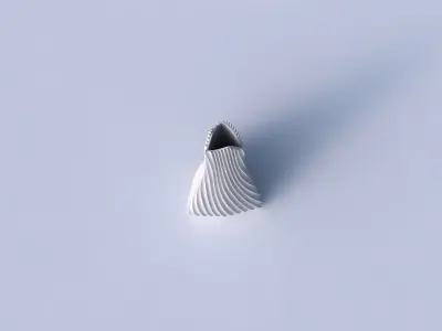Vase grounded triangle with extruded vertical lines 2 3D print model