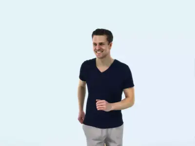 Virtue 02J Running Jogging Football Sports Man Low-poly 3D model