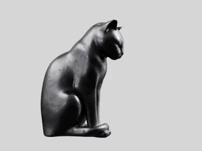 Cat Statuette 3D model