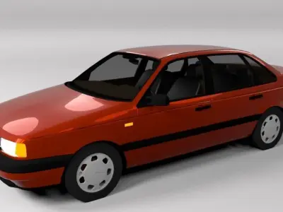 VW VOLKSWAGEN PASSAT B3 LOWPOLY Low-poly 3D model