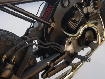 Yamaha XV 750 Custom cafe racer  3D model