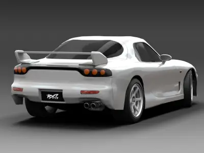 Mazda RX7 FD Turbo 1995 Low-poly 3D model