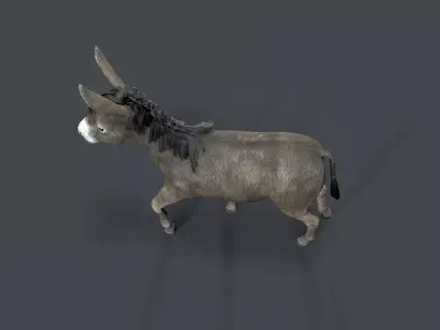 donkey Low-poly 3D model