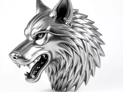 Silver Wolf Head model pack Low-poly 3D model order
