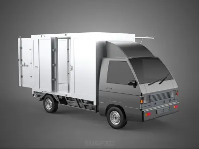 CAR MOBILE SHOP FOOD TRUCK VEHICLE VAN RETAIL CATERING OPEN DOOR 3D model